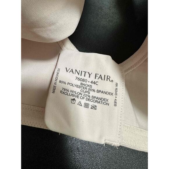 Vanity Fair Pink Underwired Back Closure Lace Detail Womens Bra Size 44C - Picture 4 of 5